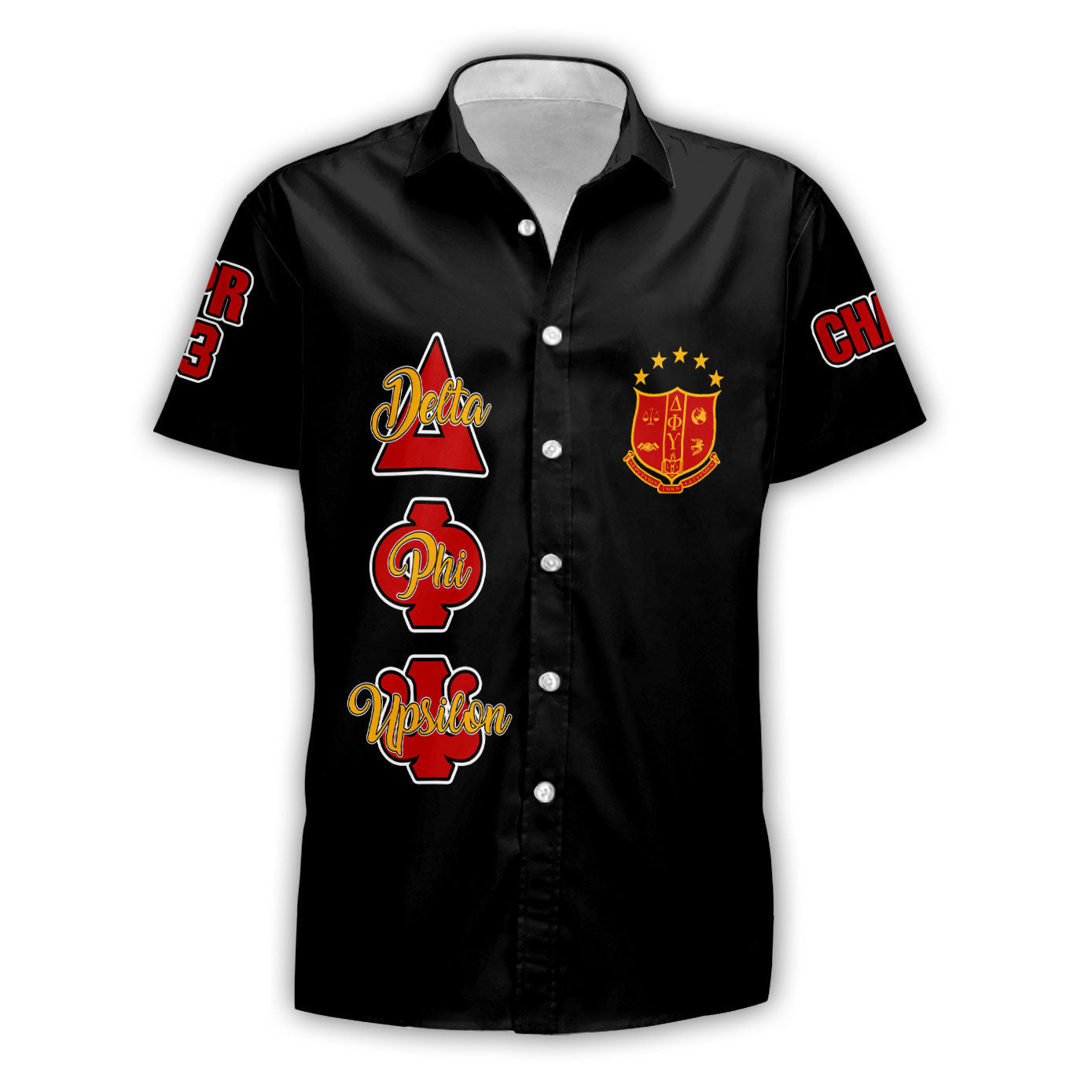 Fraternity Shirt - Personalized Delta Phi Upsilon Short Sleeve Shirt Original Dark Style