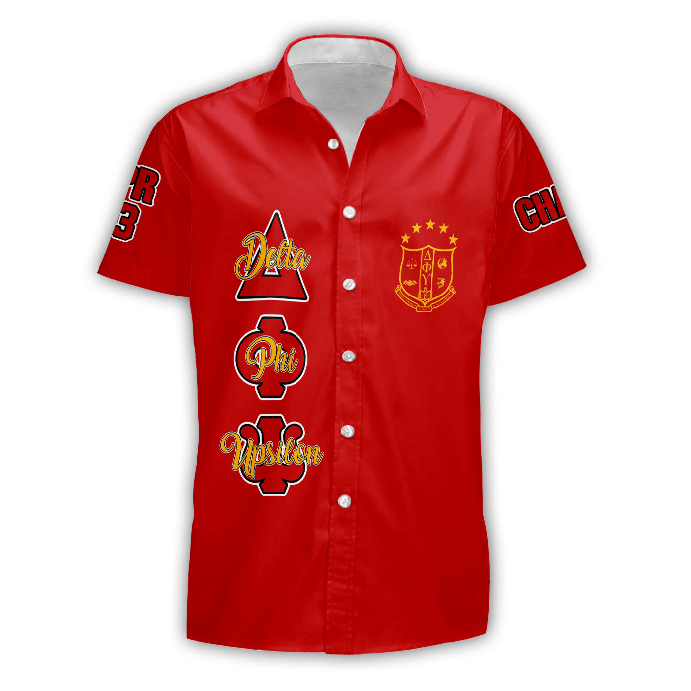 Fraternity Shirt - Personalized Delta Phi Upsilon Short Sleeve Shirt Original Red Style