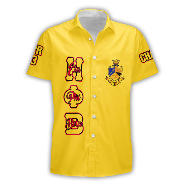 Sorority Shirt - Personalized Eta Phi Beta Short Sleeve Shirt Original Yellow Style