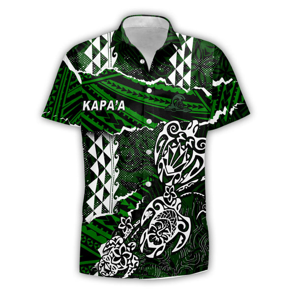 Hawaii Kapaa High School Custom Short Sleeve Shirt Polynesian Turtle Style