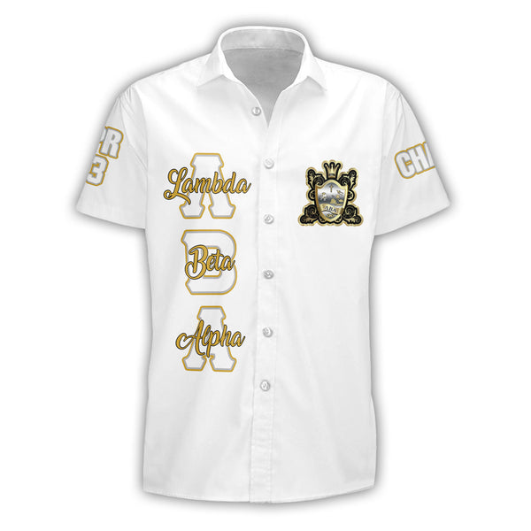 Sorority Shirt - Personalized Lambda Beta Alpha Short Sleeve Shirt Original White Style