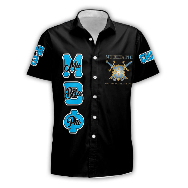 Fraternity Shirt - Personalized Mu Beta Phi Short Sleeve Shirt Original Dark Style