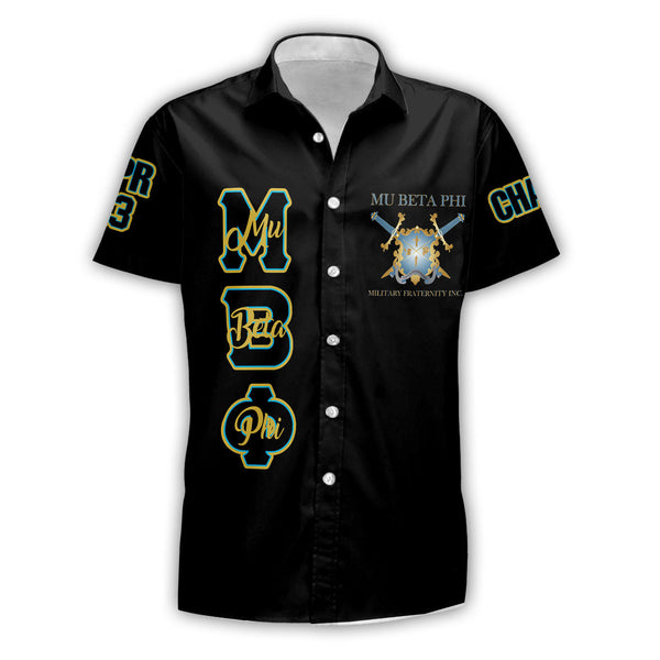 Fraternity Shirt - Personalized Mu Beta Phi Short Sleeve Shirt Original Black Style