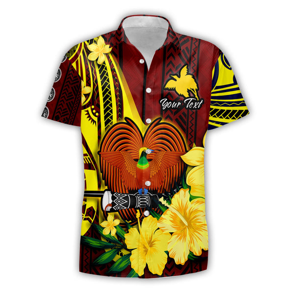 Custom Papua New Guinea Short Sleeve Shirt Polynesian PNG Bird Independence Day - LH1