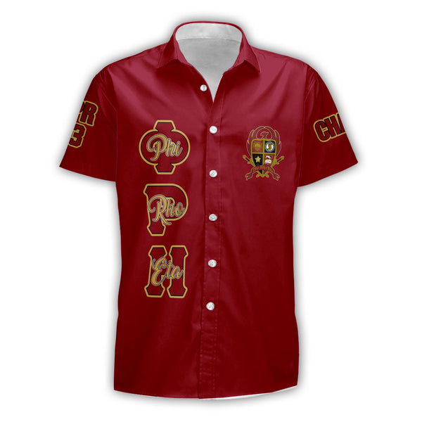 Fraternity Shirt - Personalized Phi Rho Eta Short Sleeve Shirt Original Maroon Style