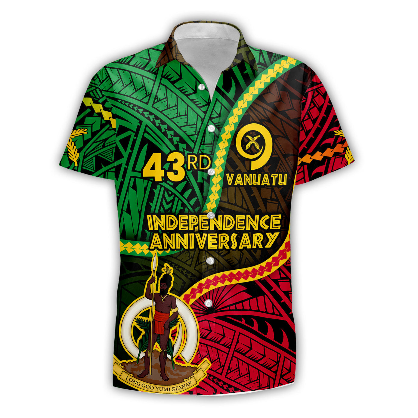 Vanuatu Short Sleeve Shirt Independence Day 43rd Anniversary Style