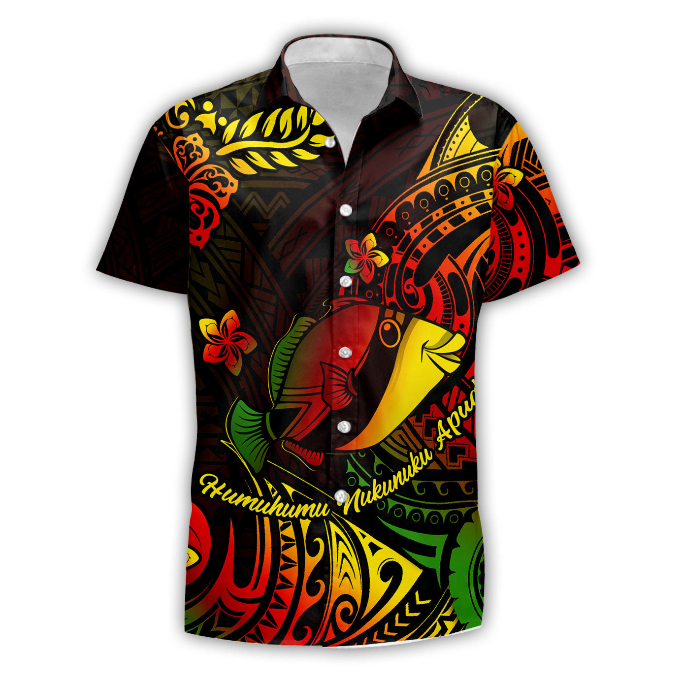 Hawaii Humuhumu Fish Short Sleeve Shirt Reggae Style