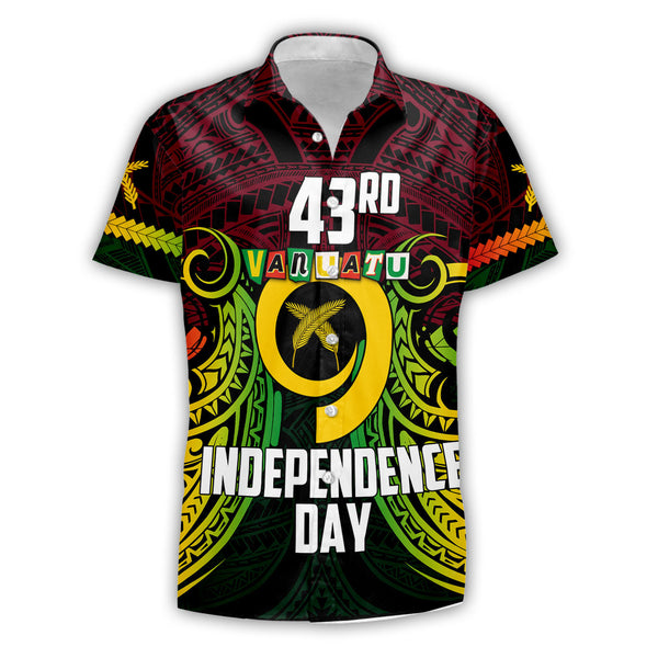 Vanuatu Short Sleeve Shirt Independence Day 43rd Anniversary Style 2