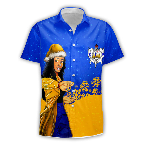 Sorority Shirt - Sigma Gamma Rho Christmas Girl Short Sleeve Shirt Pretty Poodles Style