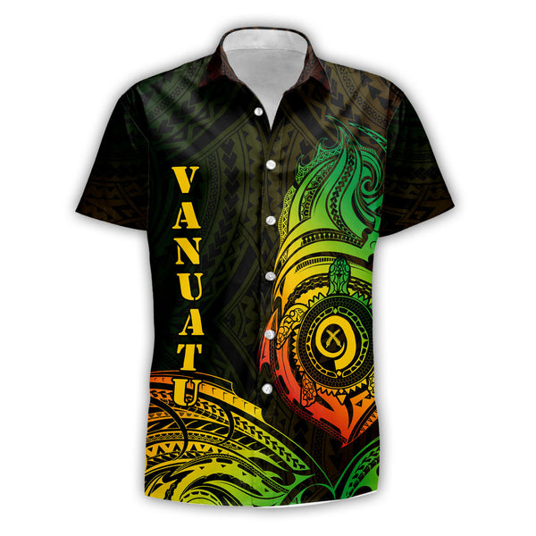 Vanuatu Short Sleeve Shirt Polynesian Reggae Style