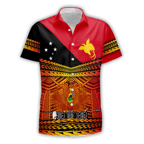 Papua New Guinea Independence Day Short Sleeve Shirt PNG Emblem Style