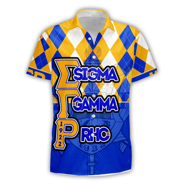 Sorority Shirt - Christmas Sigma Gamma Rho Girl Short Sleeve Shirt Rhombus Pattern Style