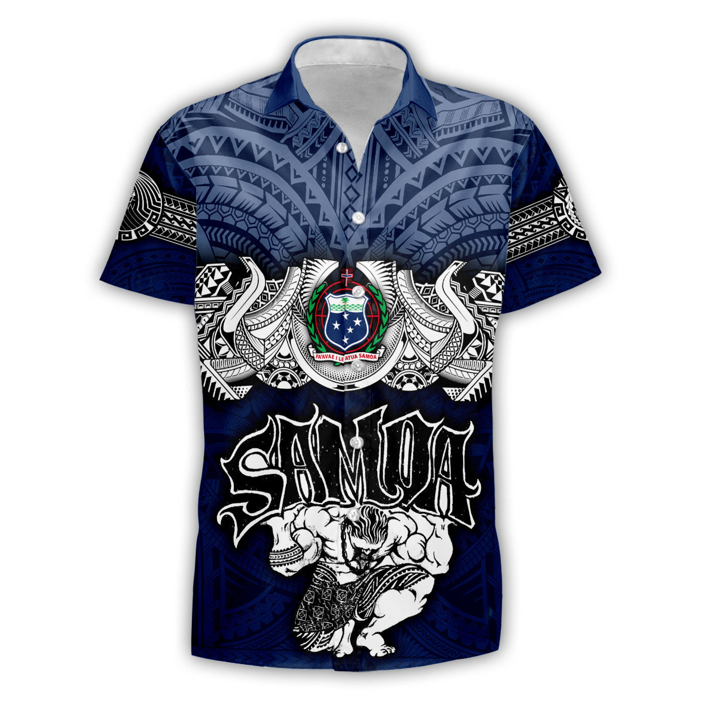 Custom Samoa Warrior Short Sleeve Shirt