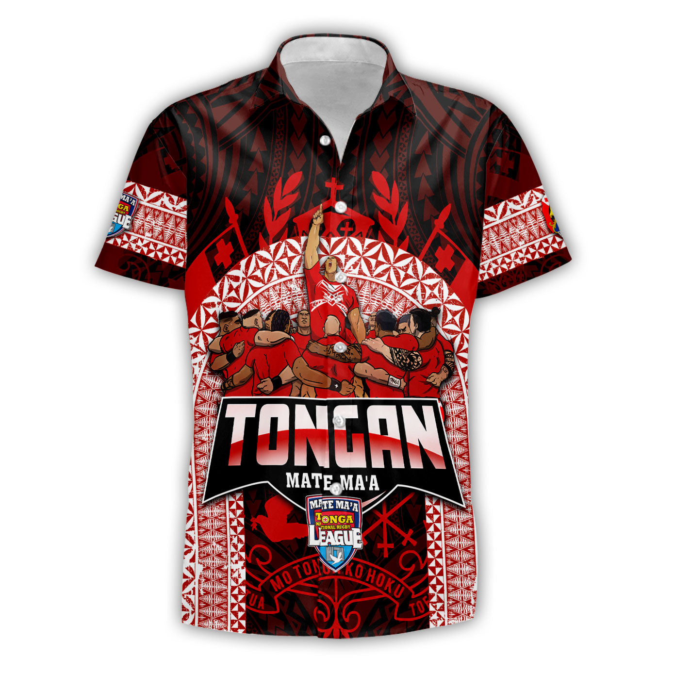 Custom Tonga Mate Ma'a Rugby League Short Sleeve Shirt