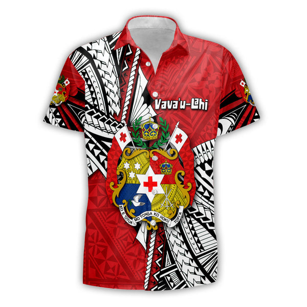 Custom Tonga Vava'u Lahi Coat Of Arms Short Sleeve Shirt