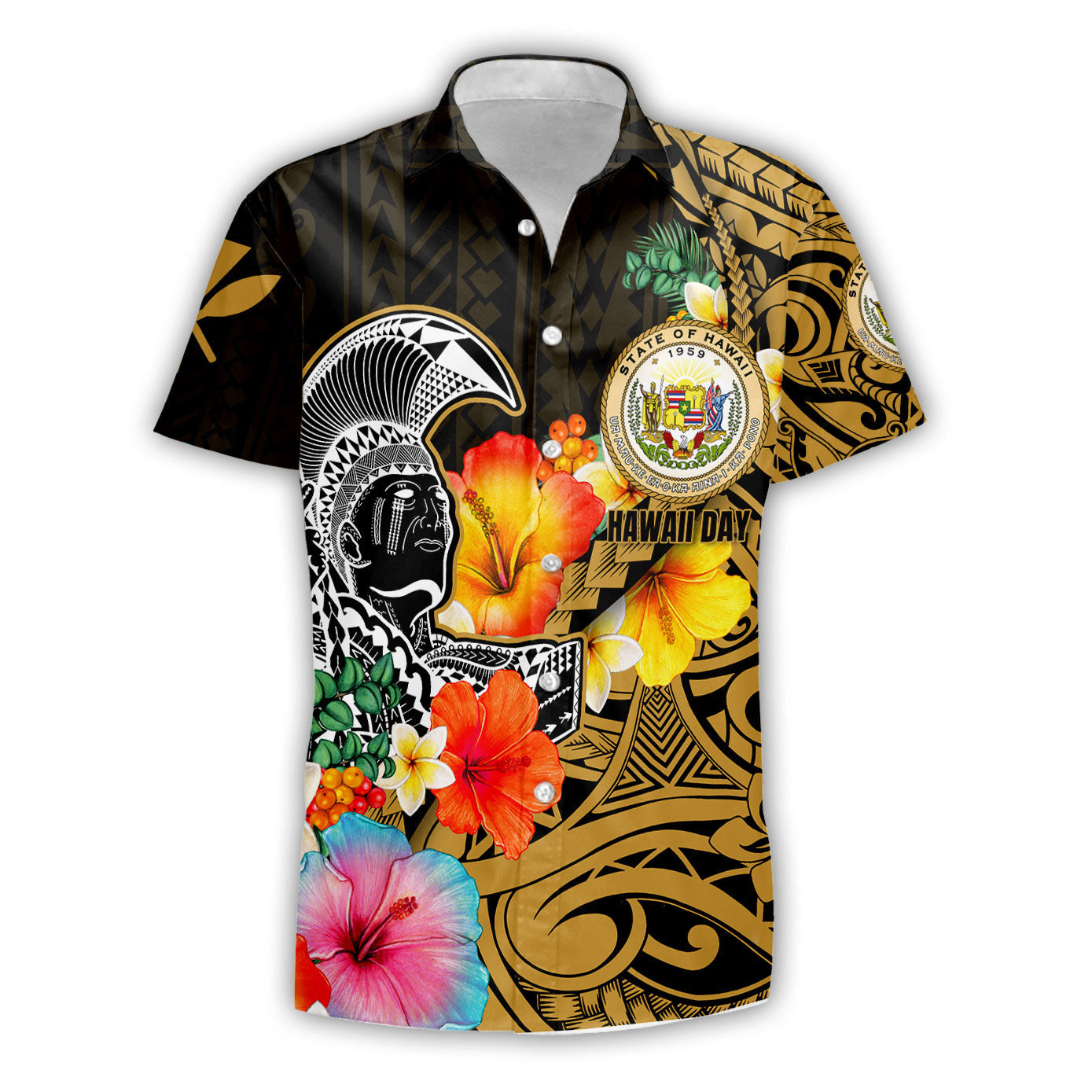 Hawaii Day King Kamehameha Short Sleeve Shirt