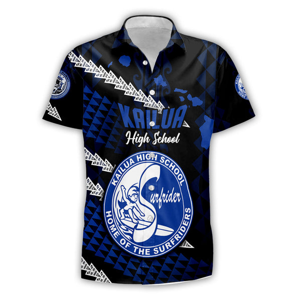 Hawaii Kailua High School Custom Short Sleeve Shirt Map Style