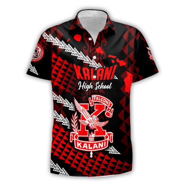 Hawaii Kalani High School Custom Short Sleeve Shirt Map Style