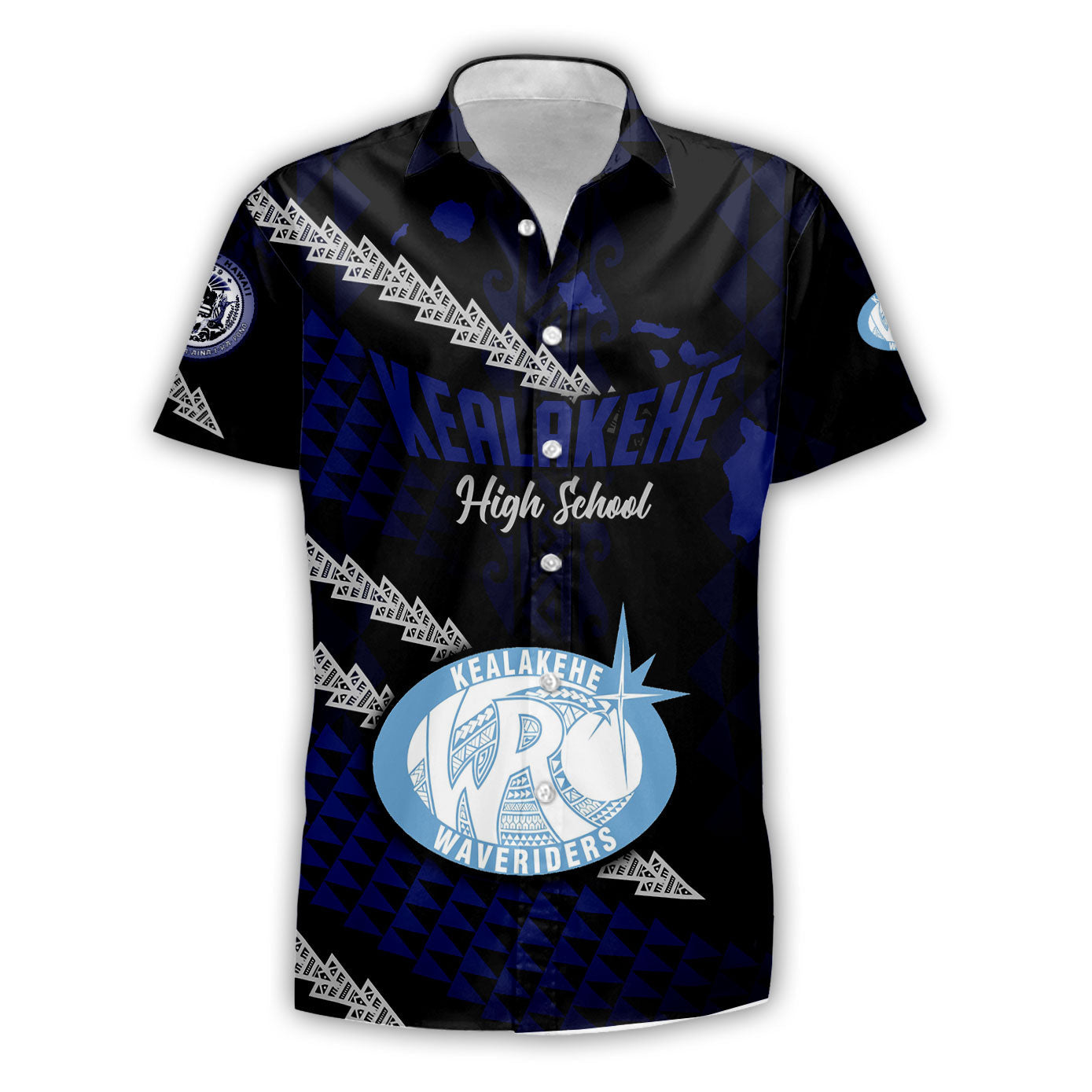 Hawaii Kealakehe High School Custom Short Sleeve Shirt Map Style