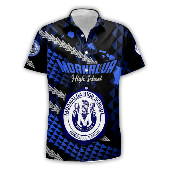 Hawaii Moanalua High School Custom Short Sleeve Shirt Map Style