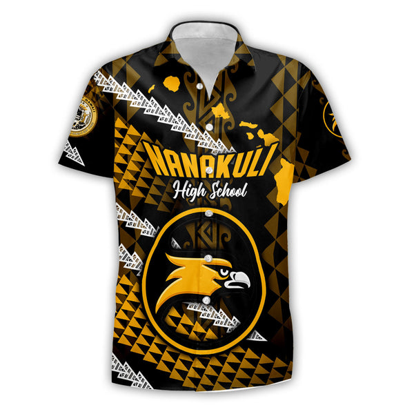 Hawaii Nanakuli High School Custom Short Sleeve Shirt Map Style