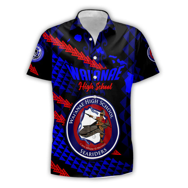 Hawaii Waianae High School Custom Short Sleeve Shirt Map Style