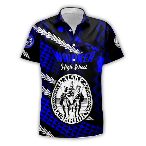 Hawaii Waiakea High School Custom Short Sleeve Shirt Map Style