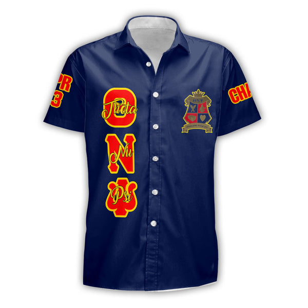 Fraternity Shirt - Personalized Theta Nu Psi Short Sleeve Shirt Original Blue Style