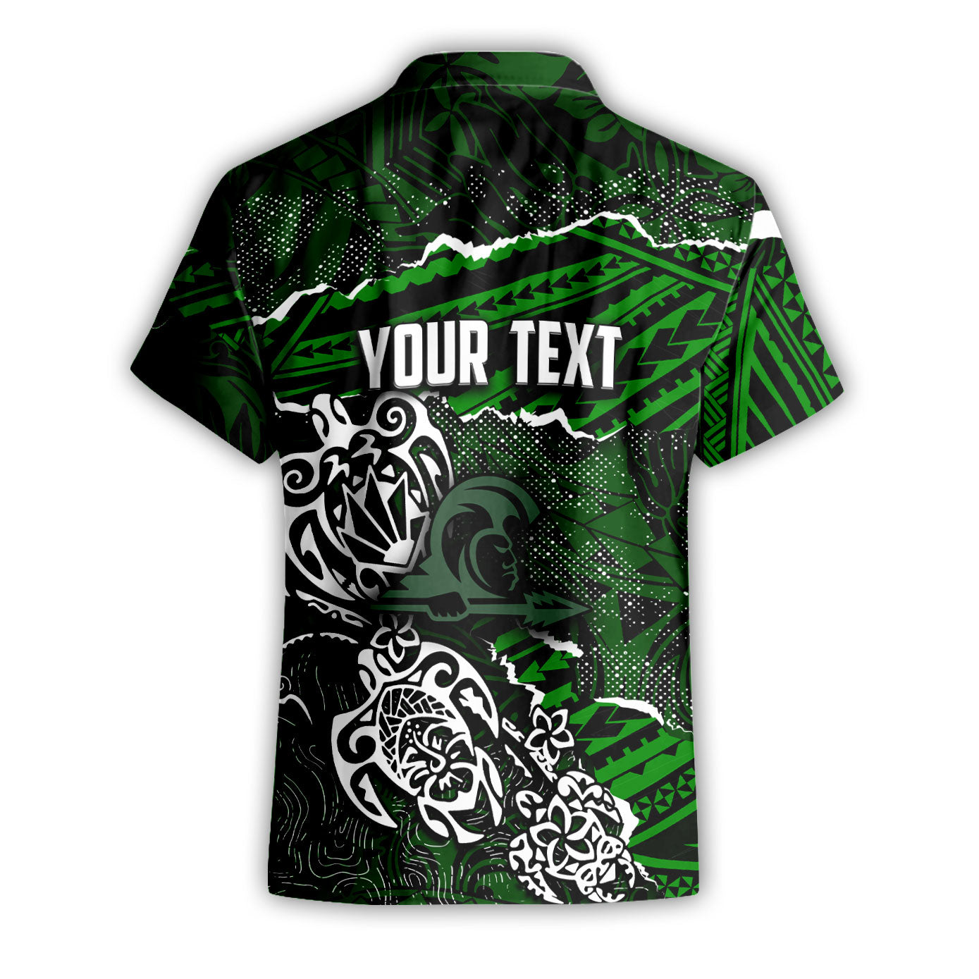 Hawaii Kapaa High School Custom Short Sleeve Shirt Polynesian Turtle Style