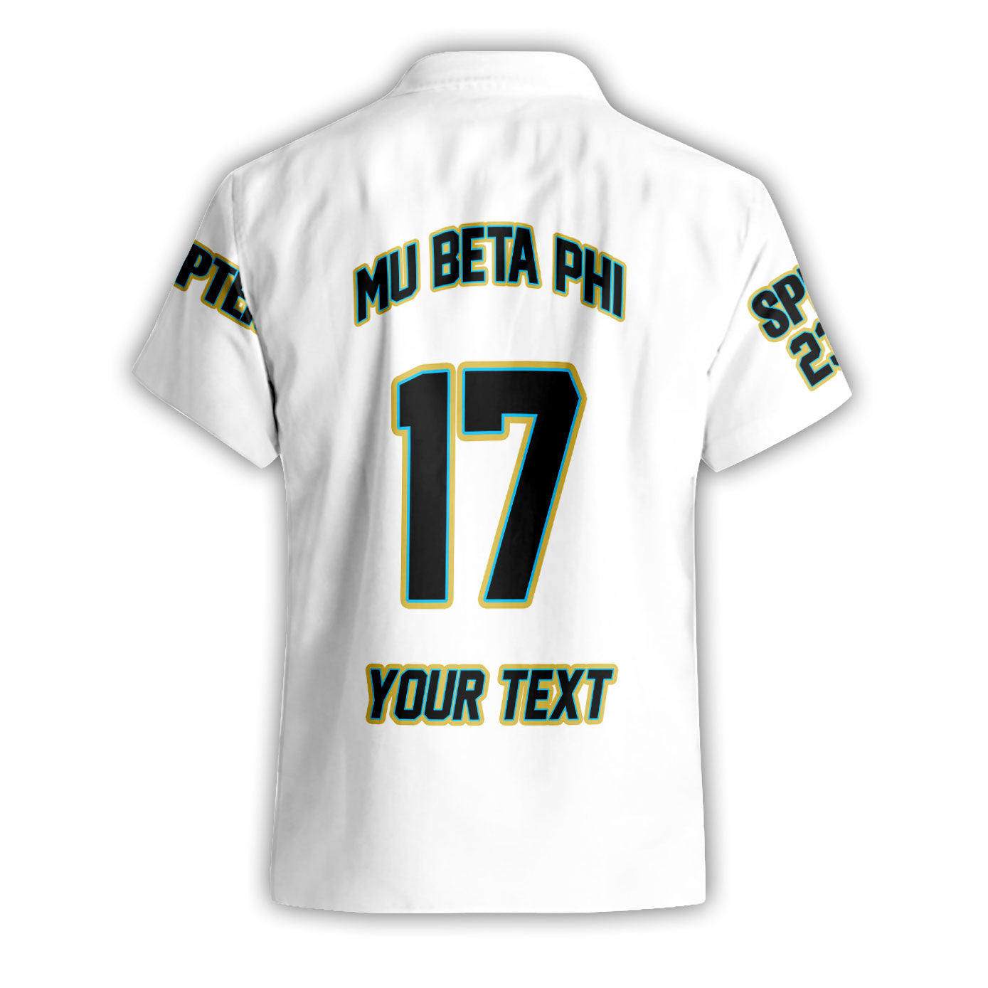 Fraternity Shirt - Personalized Mu Beta Phi Short Sleeve Shirt Original White Style