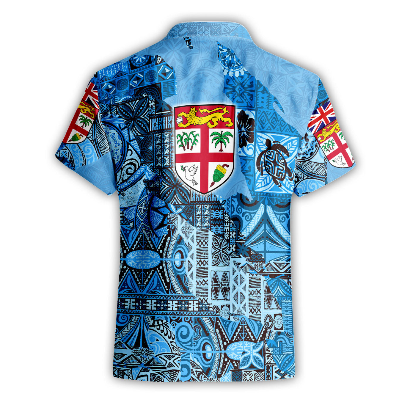 Fiji Flag & Coat Of Arms Short Sleeve Shirt