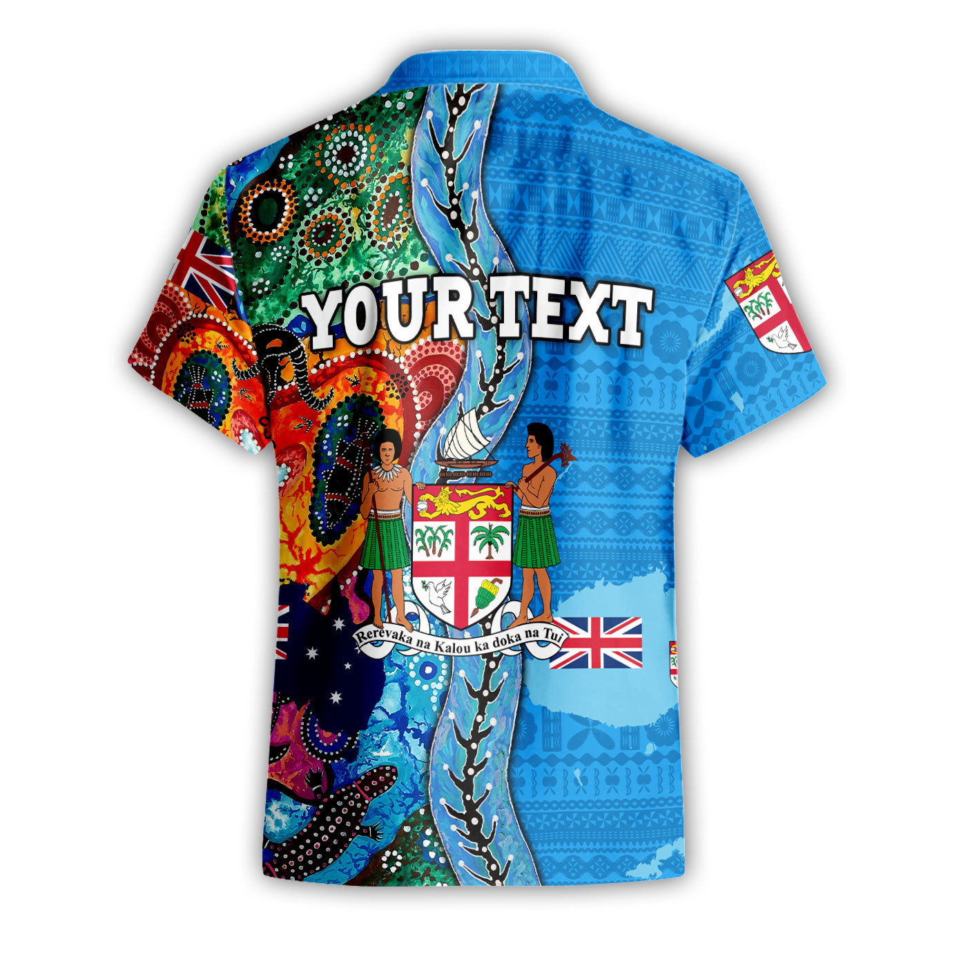 Custom Fiji Tapa & Australia Aboriginal Short Sleeve Shirt