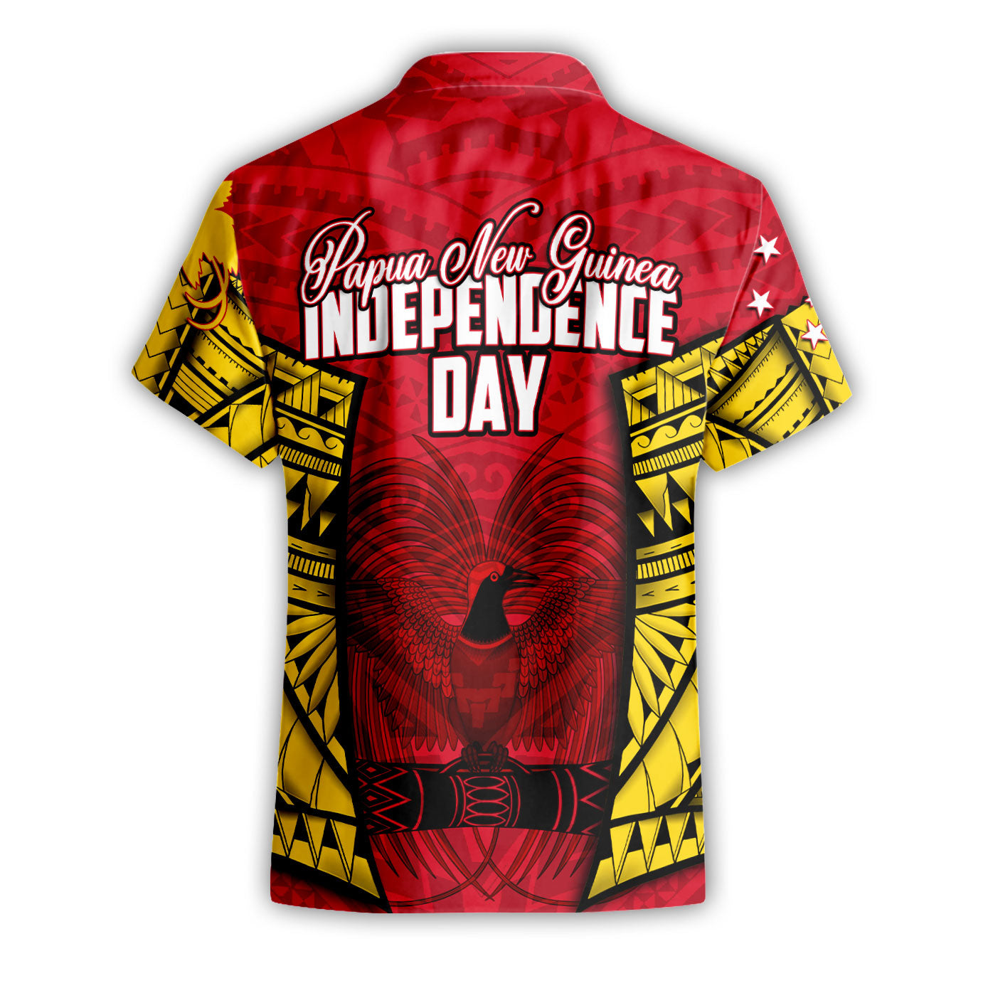 Papua New Guinea Independence Day Short Sleeve Shirt Raggiana Bird of Paradise Style