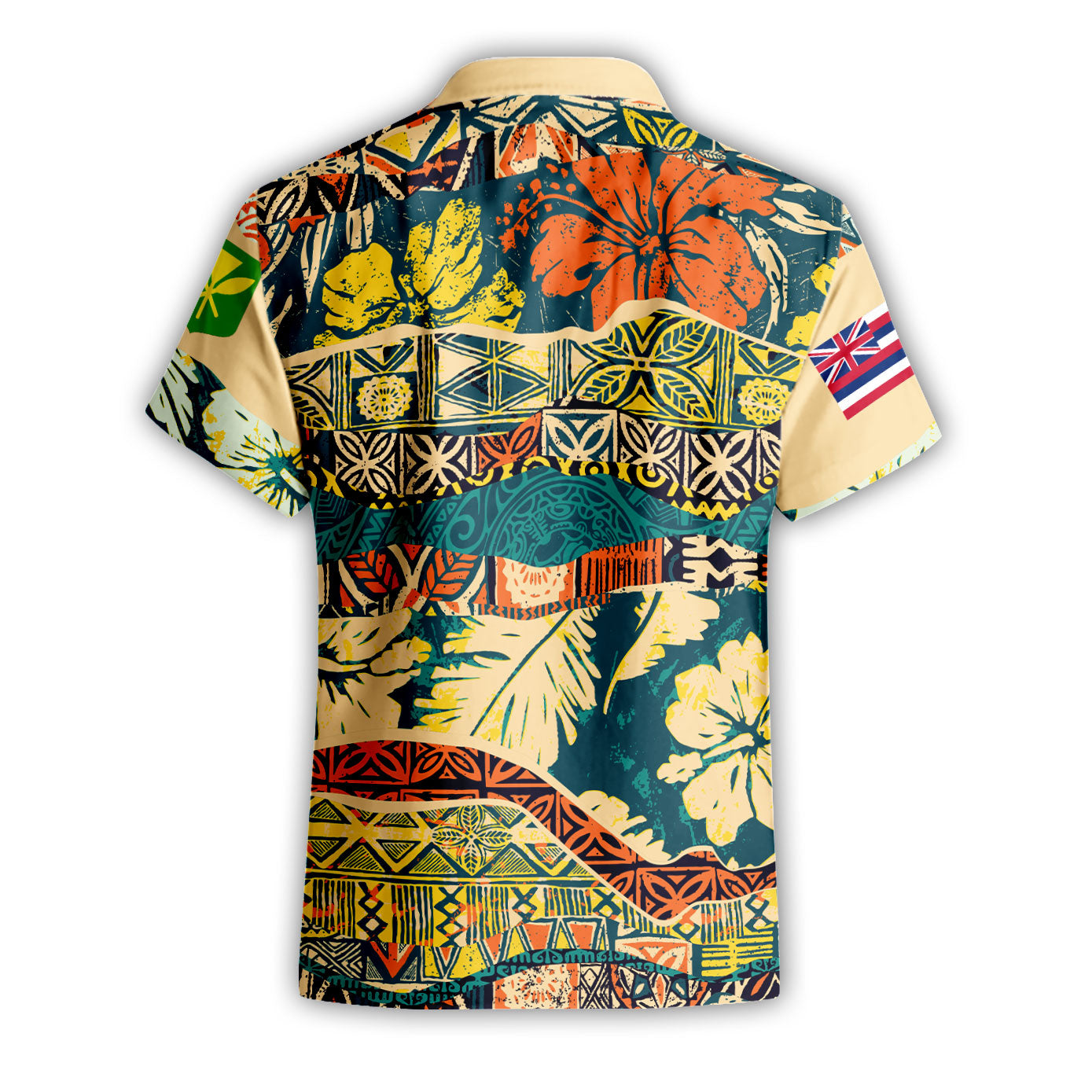 Hawaii Flag Short Sleeve Shirt Coat Of Arm Style