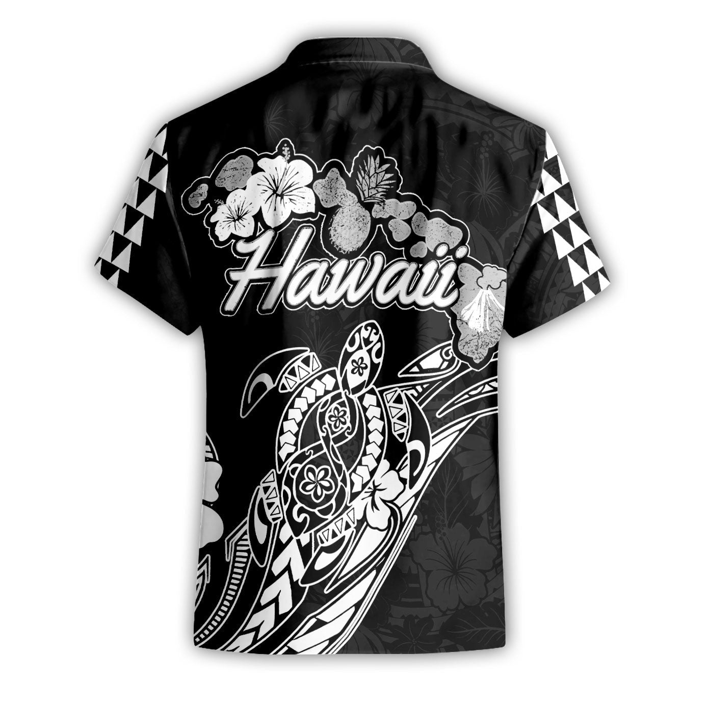 Hawaii Seal Short Sleeve Shirt Turtle & Map Style