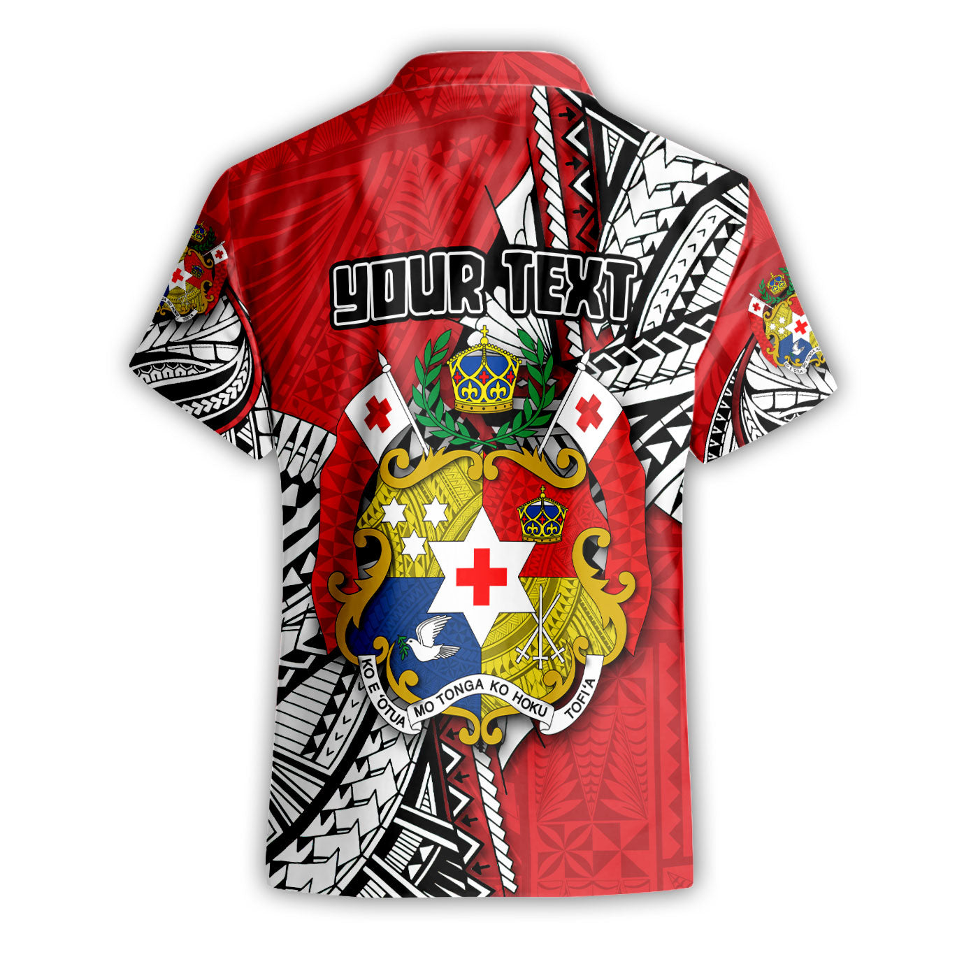 Custom Tonga Vava'u Lahi Coat Of Arms Short Sleeve Shirt