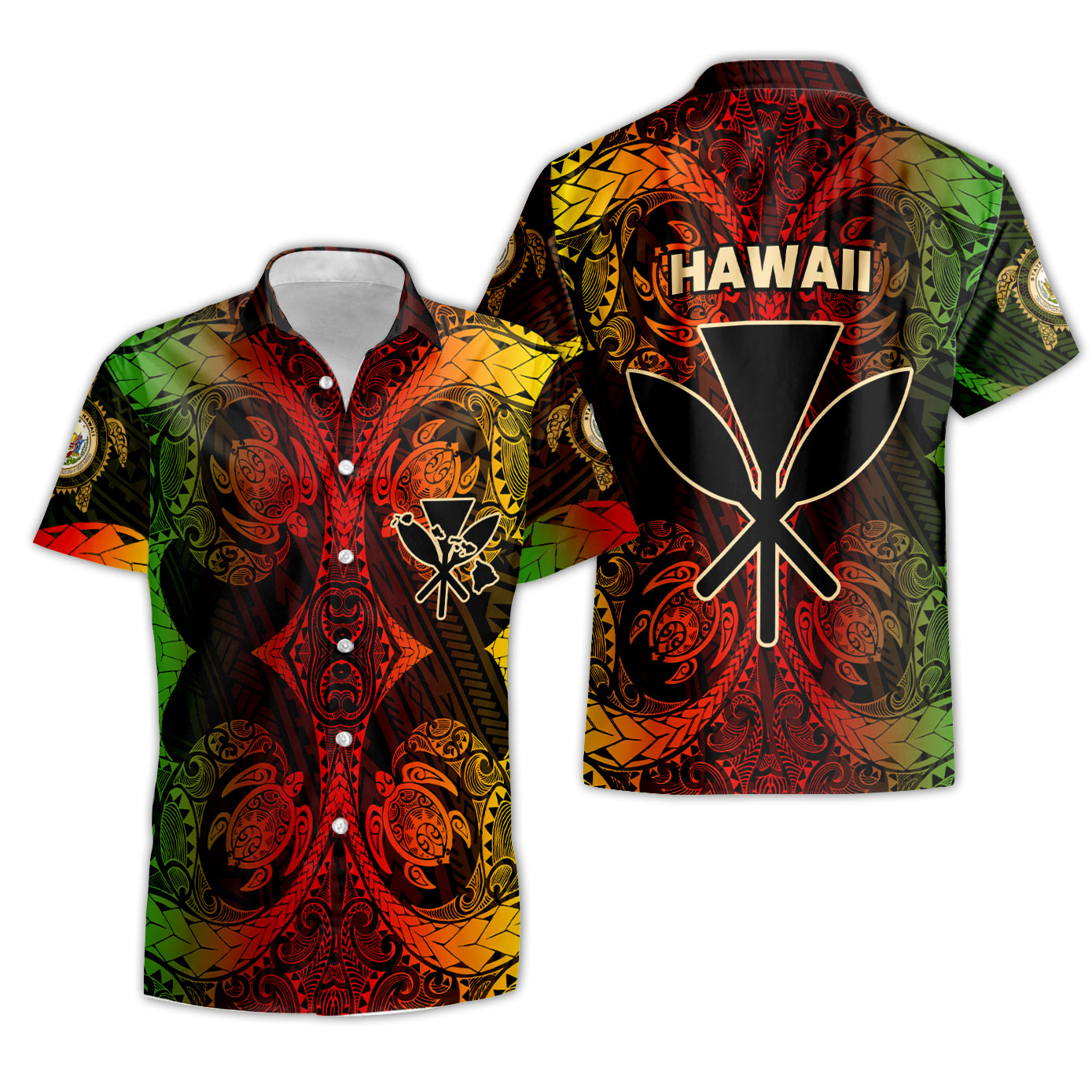 Kanaka Maoli Hawaii Short Sleeve Shirt Reggae Style