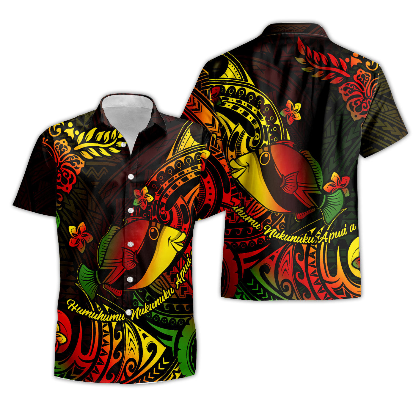 Hawaii Humuhumu Fish Short Sleeve Shirt Reggae Style