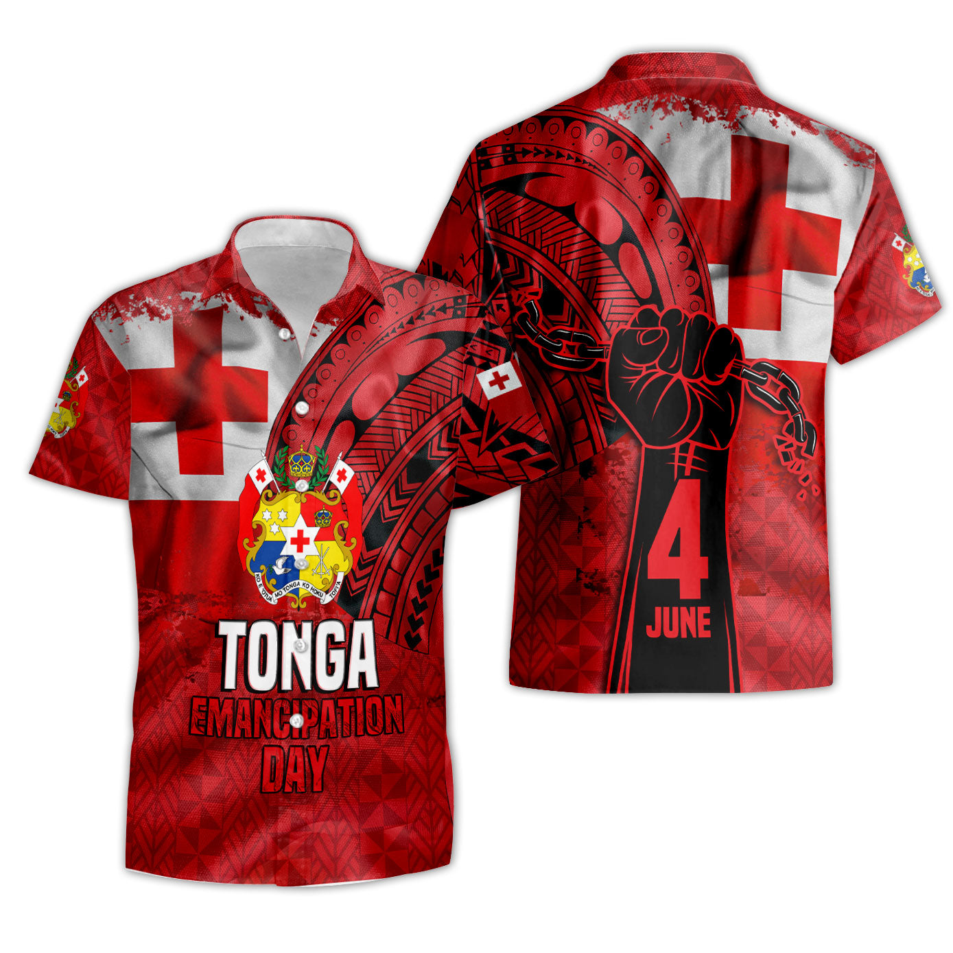 Tonga Independence Emancipation Day Short Sleeve Shirt