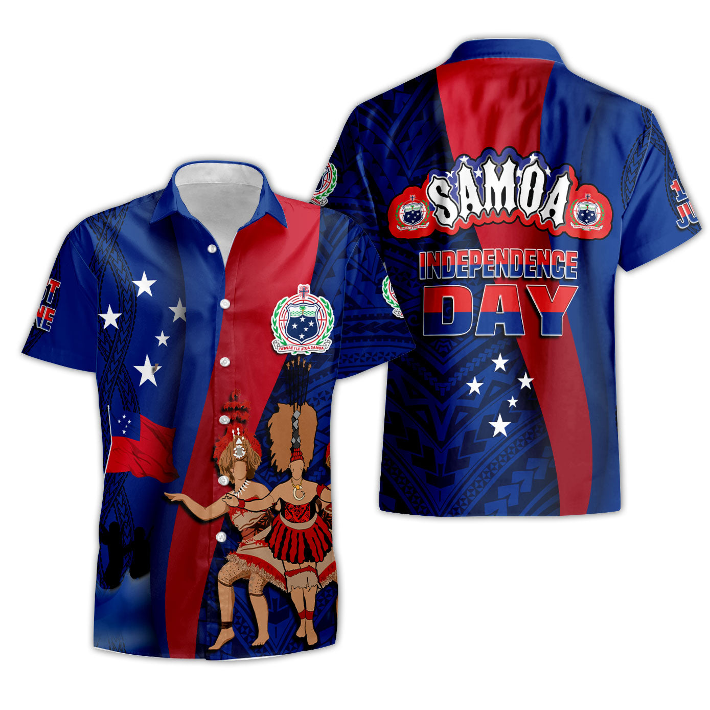 Samoa Independence Day Short Sleeve Shirt Celebrating Dance Style