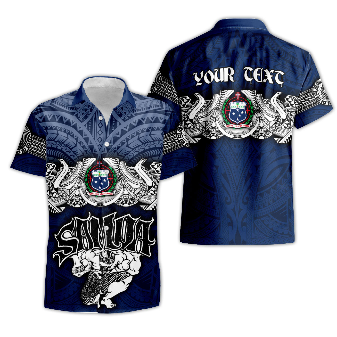 Custom Samoa Warrior Short Sleeve Shirt