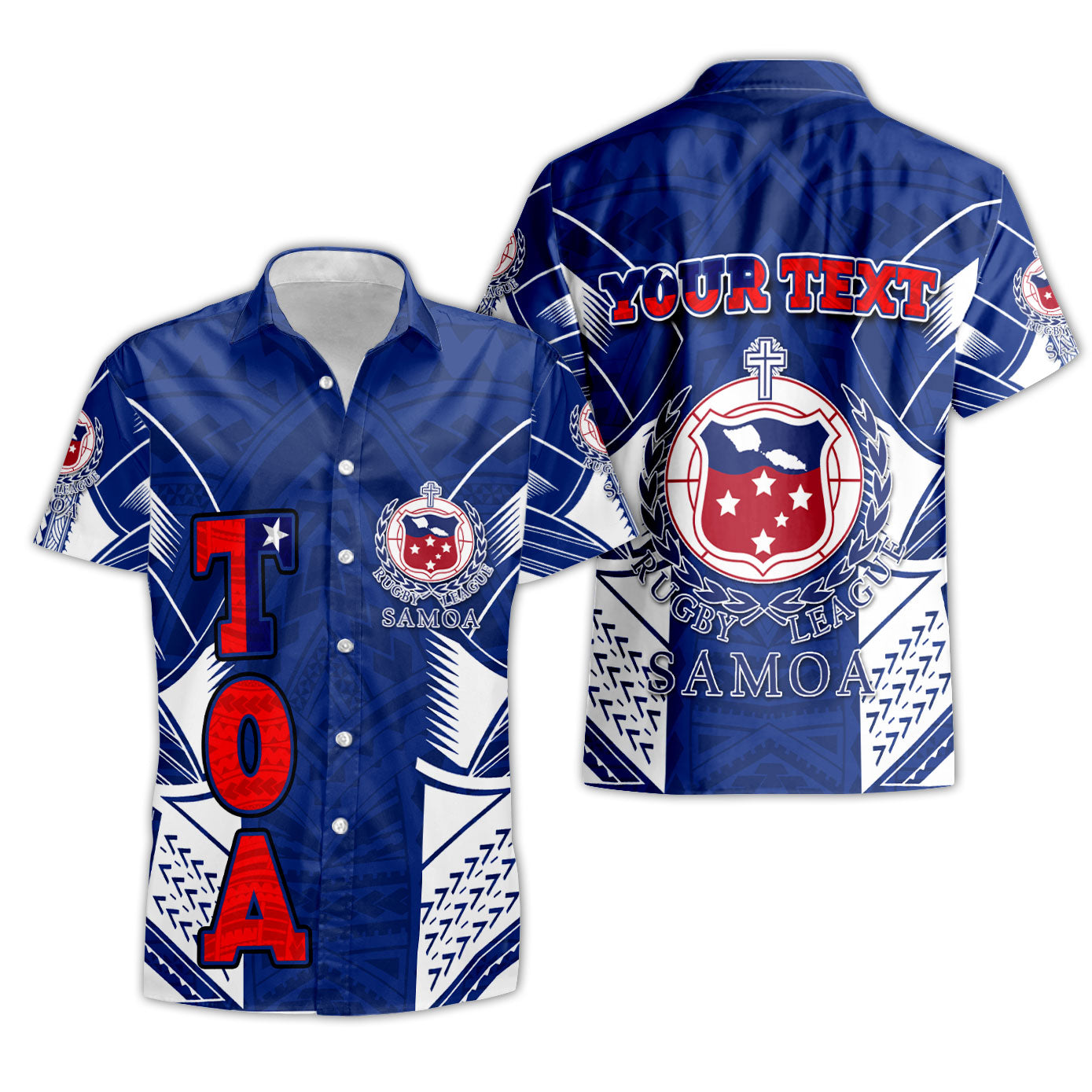 Custom TOA Samoa Rugby Short Sleeve Shirt