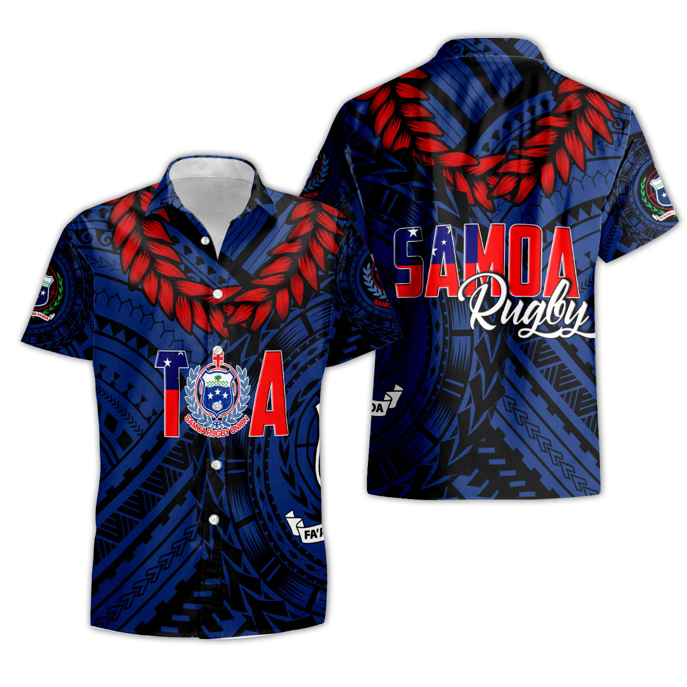 Samoa TOA Rugby Short Sleeve Shirt Ulafala Style