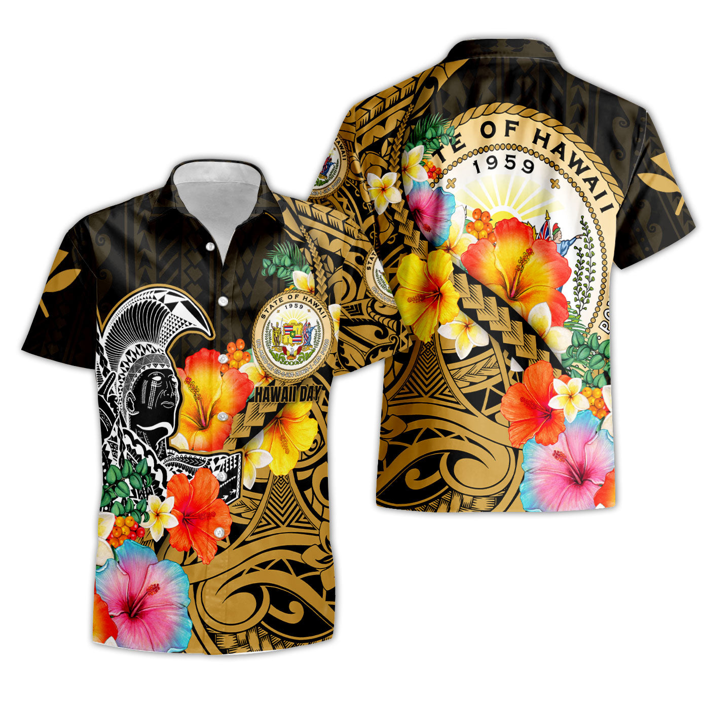 Hawaii Day King Kamehameha Short Sleeve Shirt