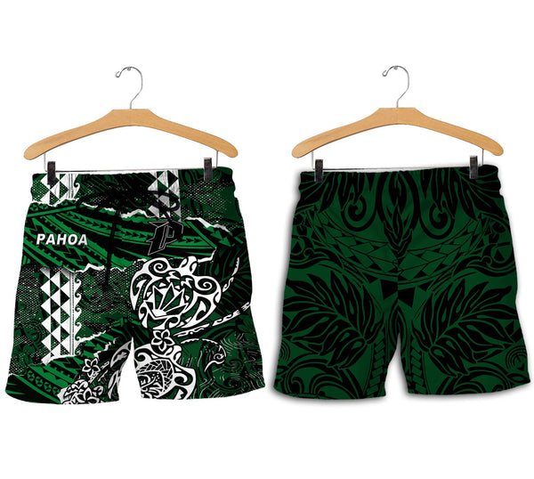 Hawaii Pahoa High & Intermediate School Men Short Polynesian Turtle Style