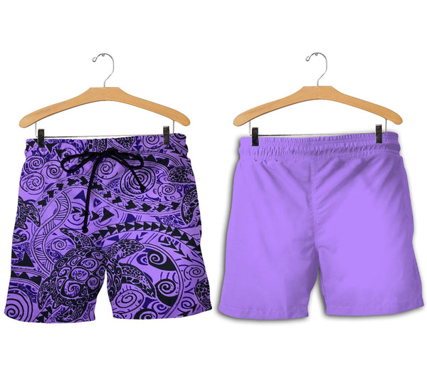 Hawaii Polynesian Turtle Men Short Purple Style