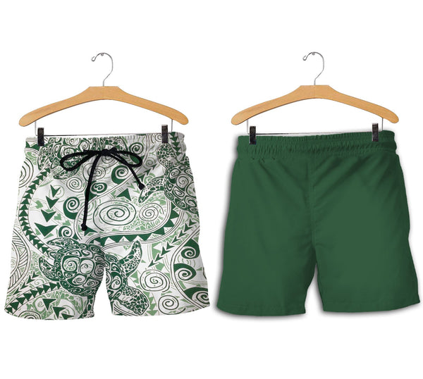 Hawaii Polynesian Turtle Men Short Green Style