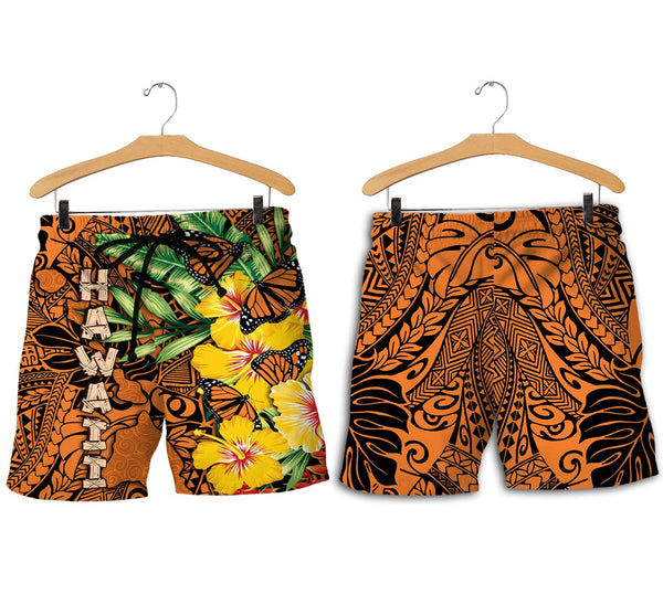 Hawaii Men Short Kamehameha Butterfly Tropical Style