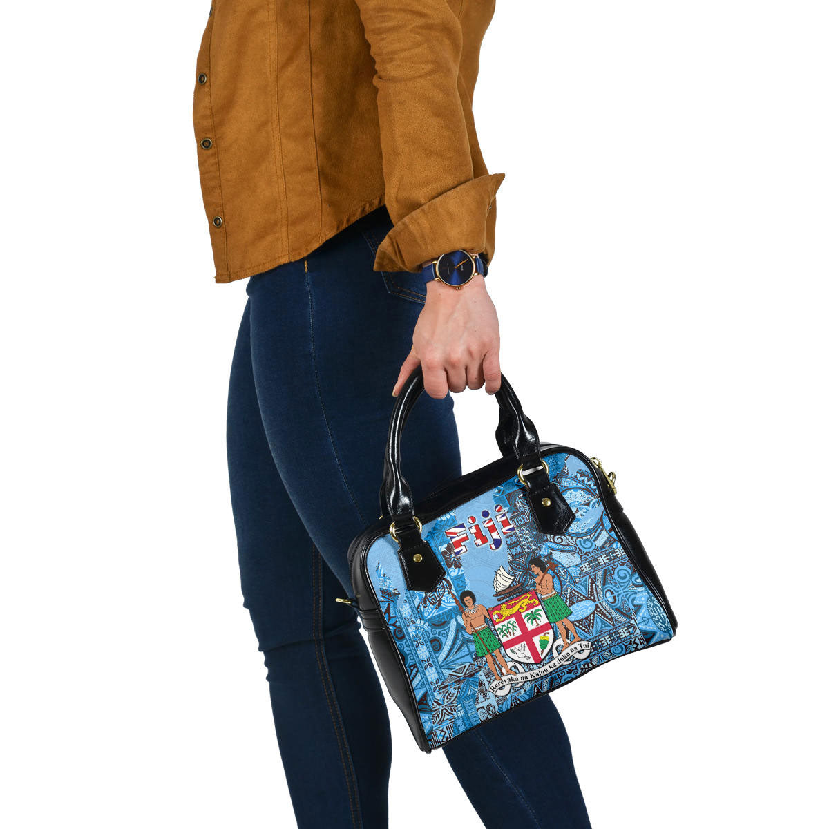 Fiji Flag & Coat Of Arms Shoulder Handbag