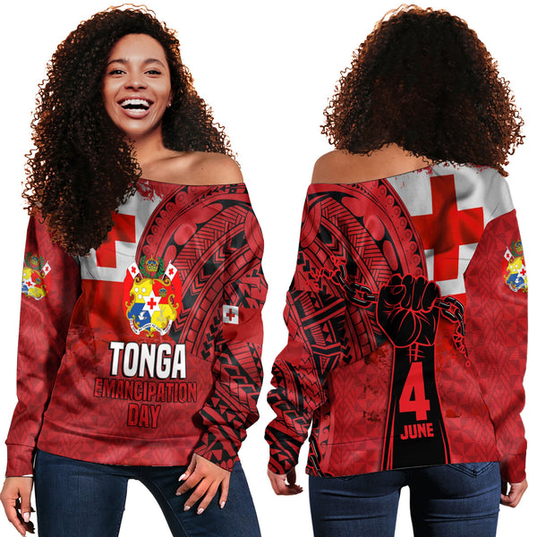 Tonga Independence Emancipation Day Women Off Shoulder Sweatshirt